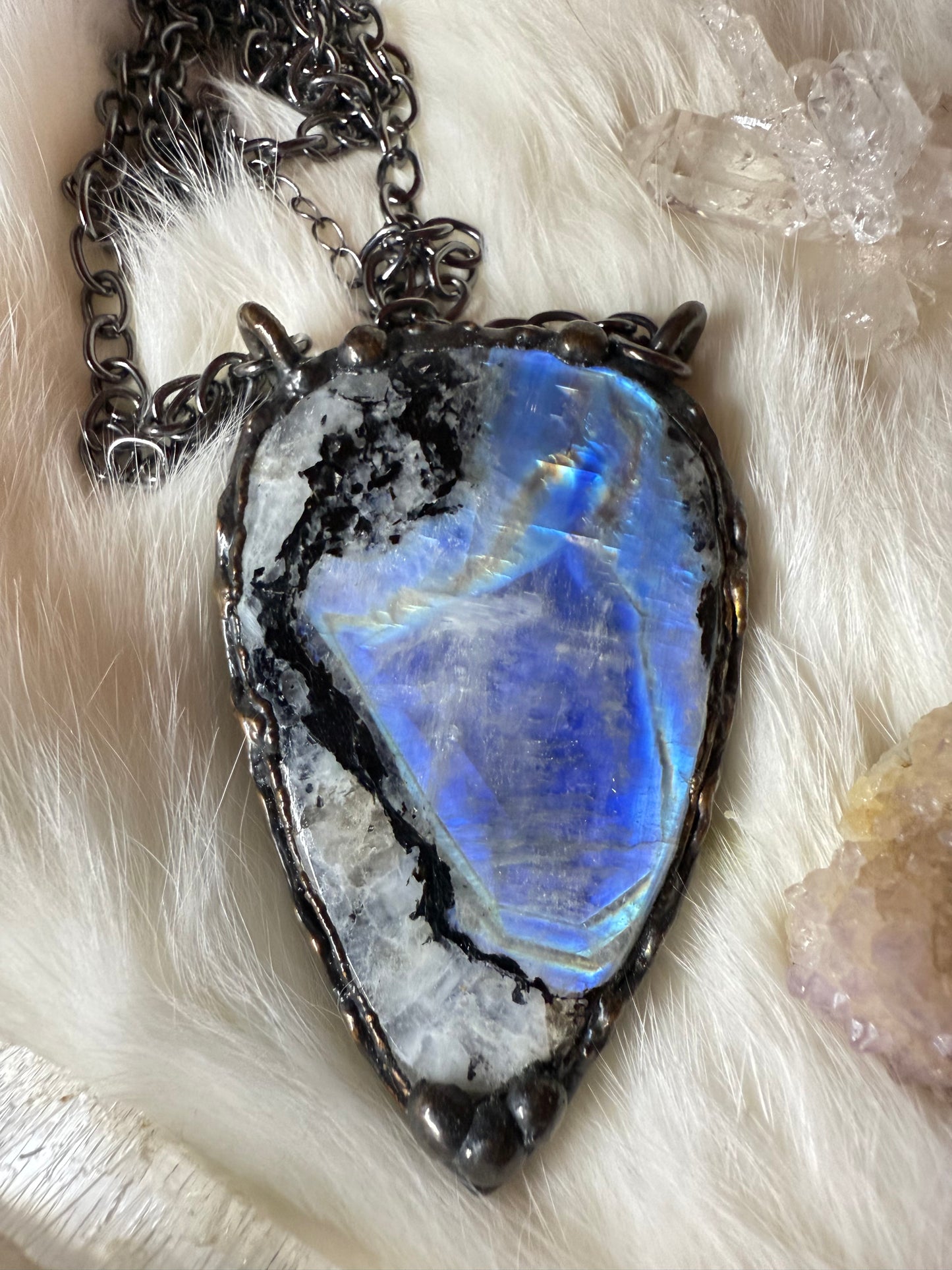 Big Blue Rainbow Moonstone