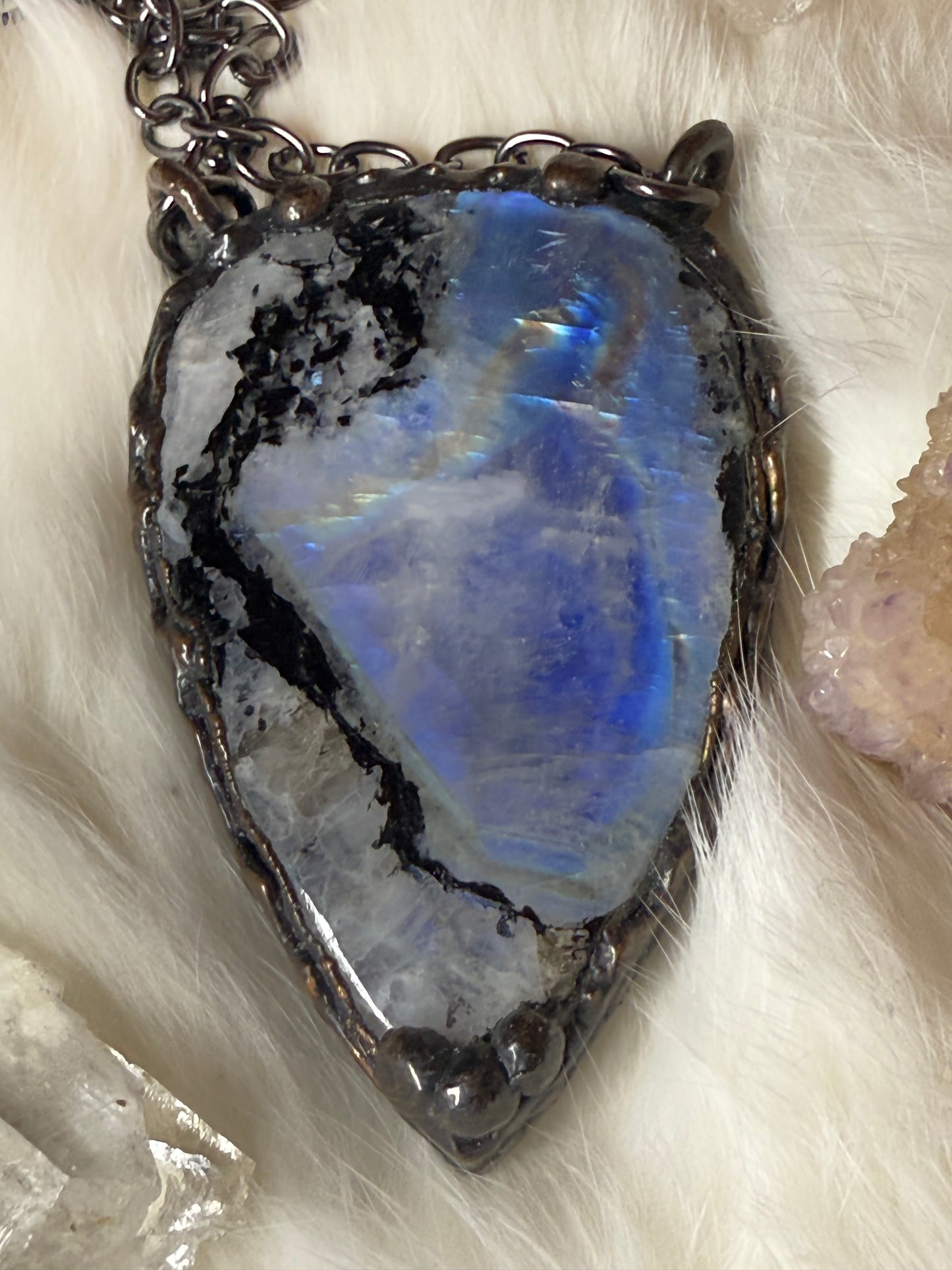 Big Blue Rainbow Moonstone