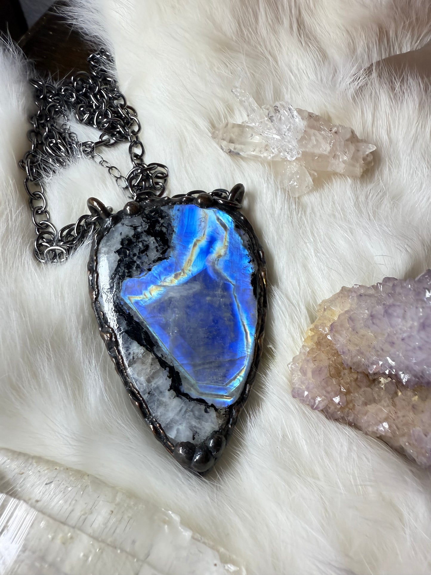 Big Blue Rainbow Moonstone